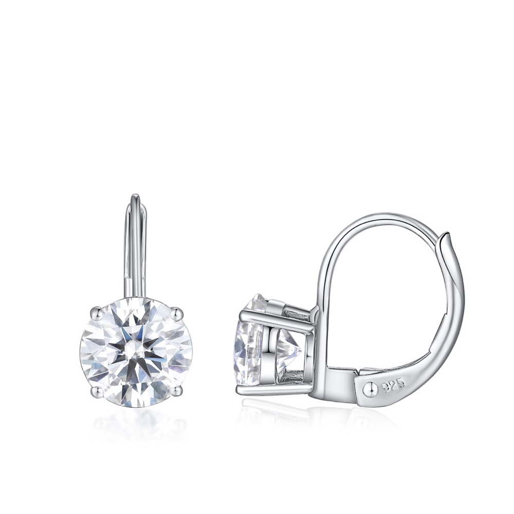 🍁New🍁 1ct Drop Earrings (2tcw) - Rhodium platinum over Sterling Silver - Picture 4 of 9